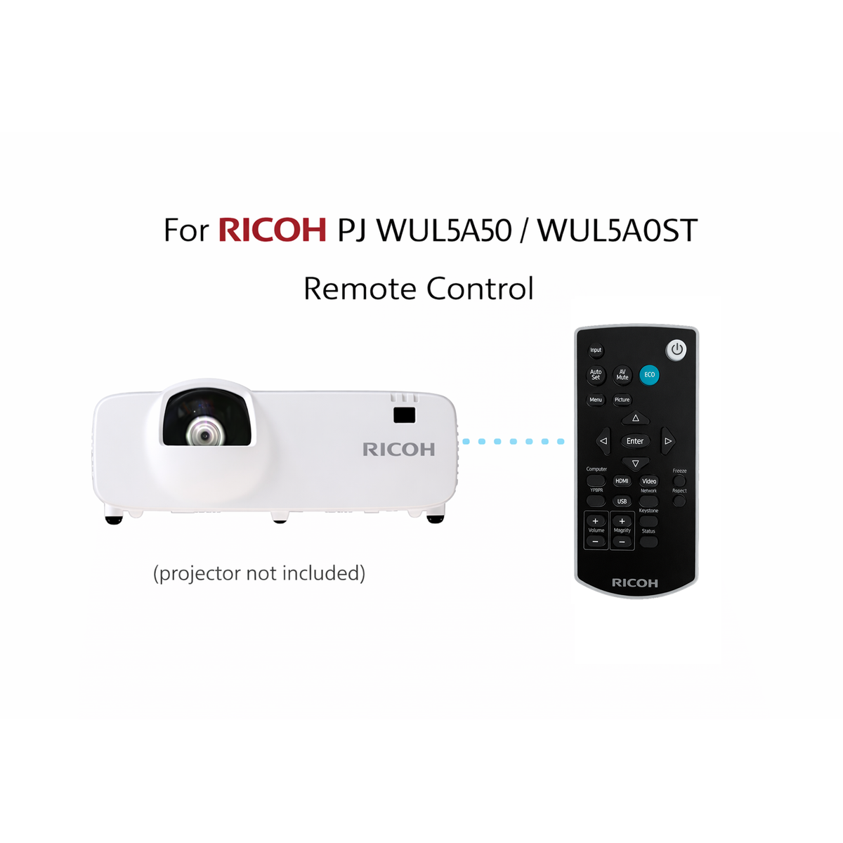 Ricoh Projector Remote Control for PJ WUL5A50 / WUL5A40ST