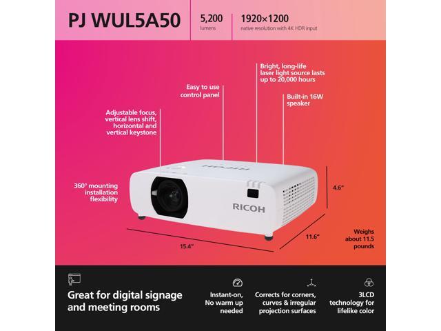 RICOH PJ WUL5A50 3LCD Laser Projector